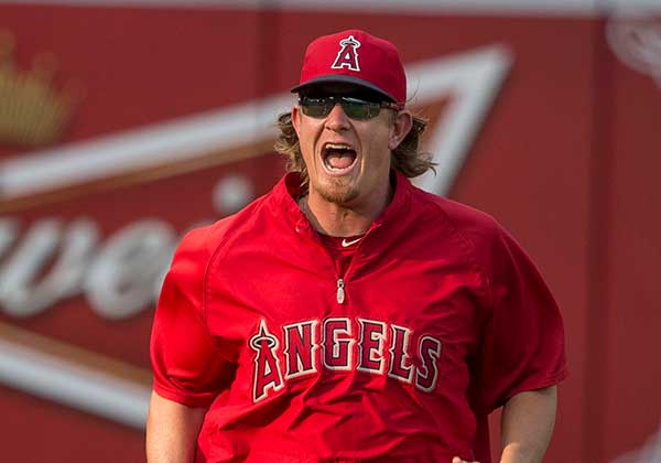 Angels Pitcher Jered Weaver Screaming at Something