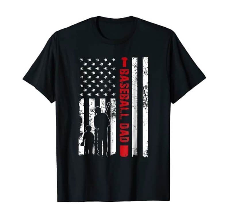 Patriotic Shirt Good Gift Idea for Baseball Dad 2020