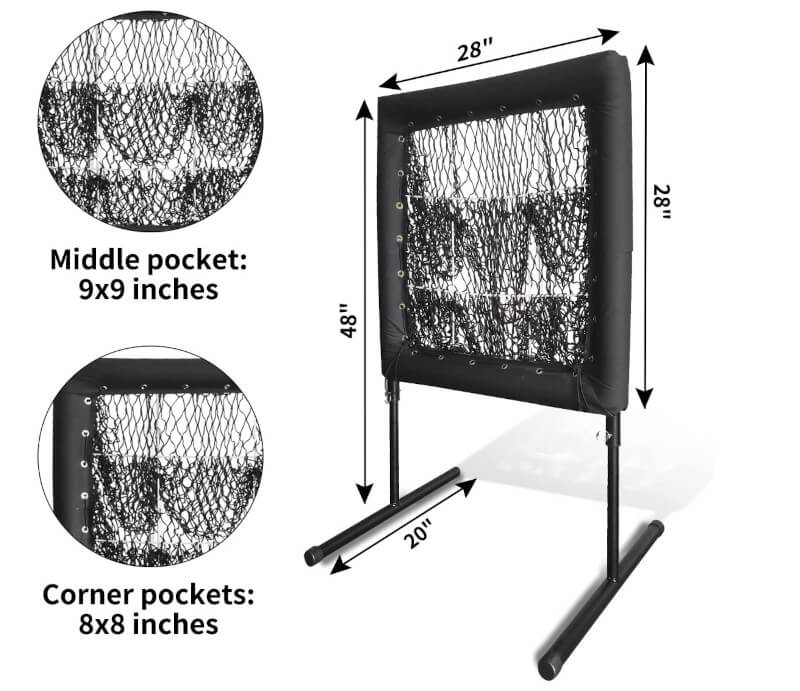 9 Hole Black Pitcher's Pocket Strike Zone Tool