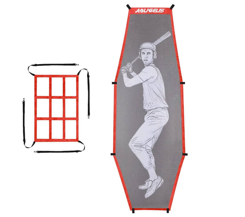 AOLIGEIJS Baseball Batting Dummy for Pitching Net with Strike Zone